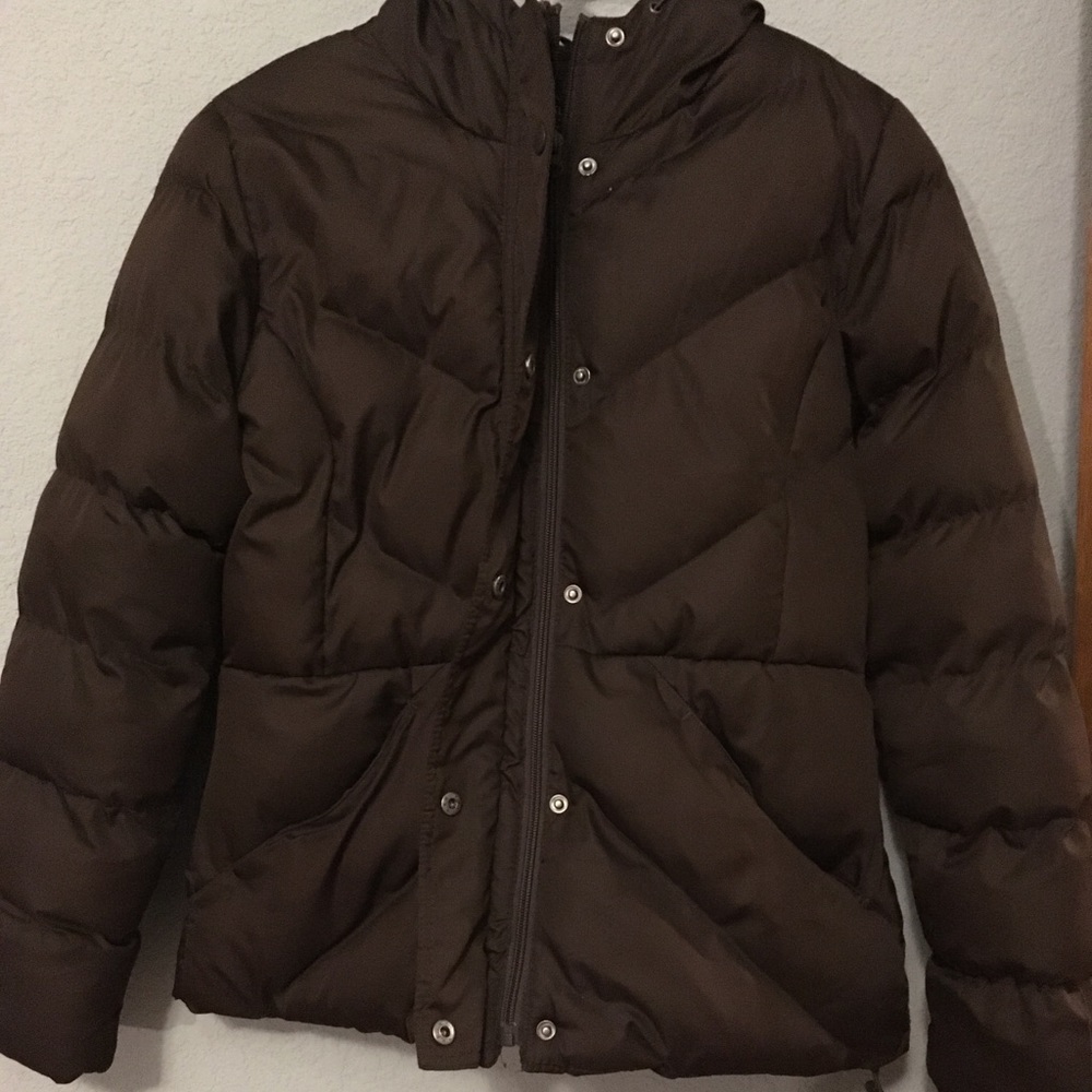 Brown puffer coat